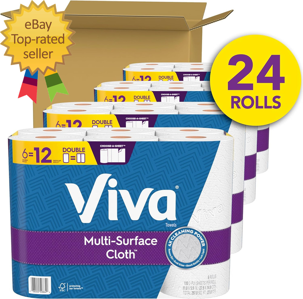 Multi-Surface Cloth Paper Towels 24 Double Rolls110 Sheets per Roll