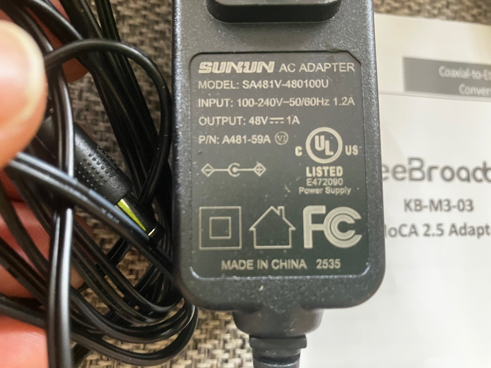 Kiwee Broadband KB-M3-03 MoCA 2.5 Adapter Kit 2.5GbE PoE+ 30W Ethernet Over Coax