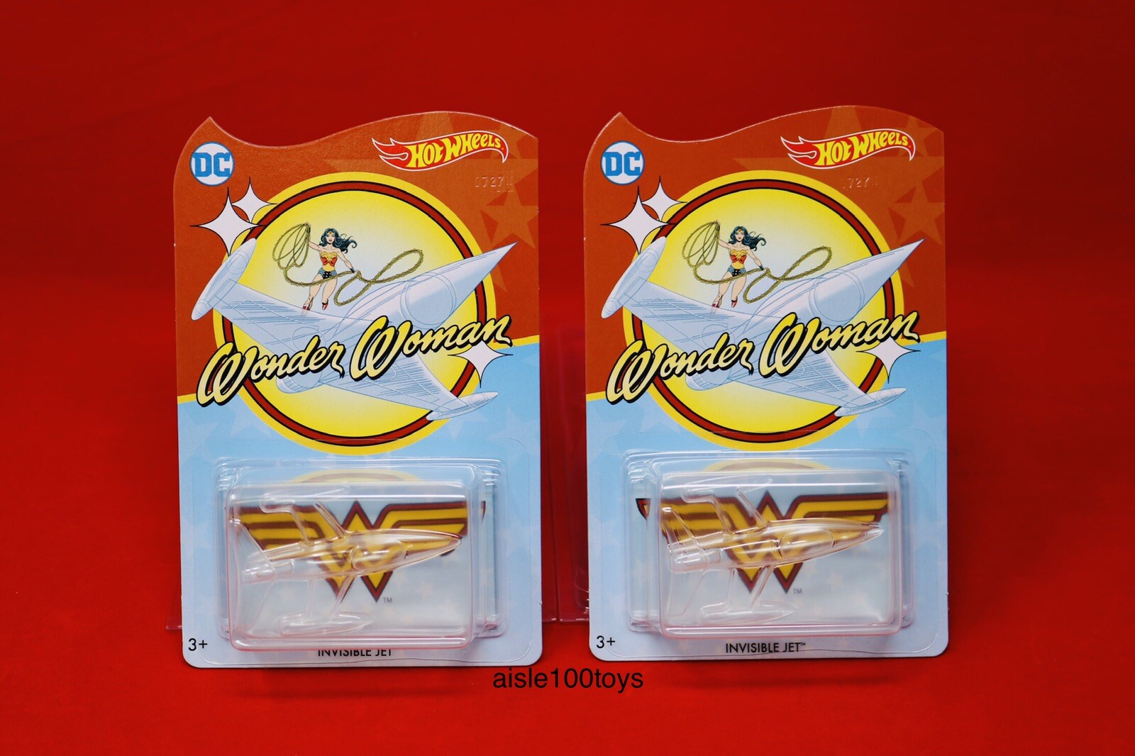 Hot Wheels DC Wonder Woman Invisible Jet Collector Edition Mail In Away Lot Of 2