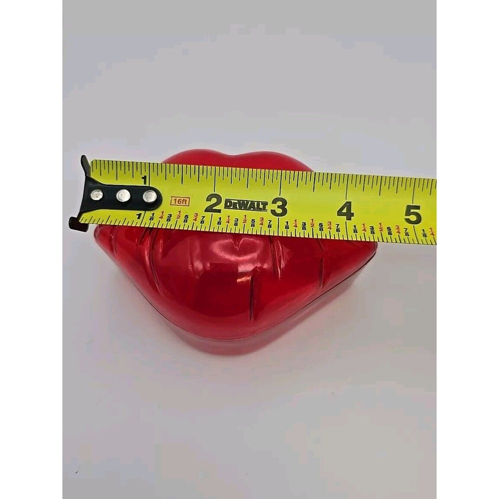 Clear Red Plastic Lips Container with Lid Amscan