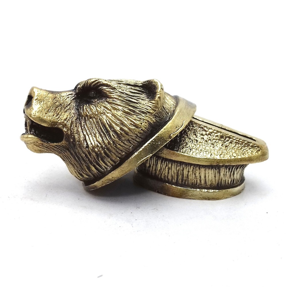 SET BEAR SOLID BRONZE FINGER GUARD BOLSTER & POMMEL CUSTOM KNIFE MAKING