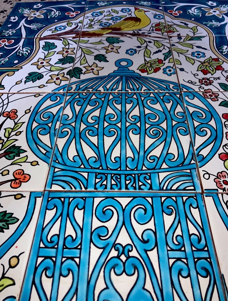 18" x 24" Ceramic Tile Mural Backsplash Art Wall Panel Hand Painted