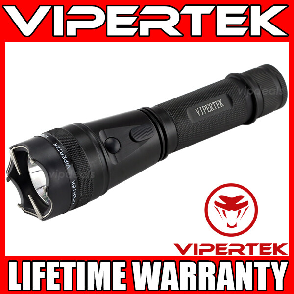 VIPERTEK Stun Gun VTS-195 - Metal Heavy Duty Rechargeable LED Flashlight