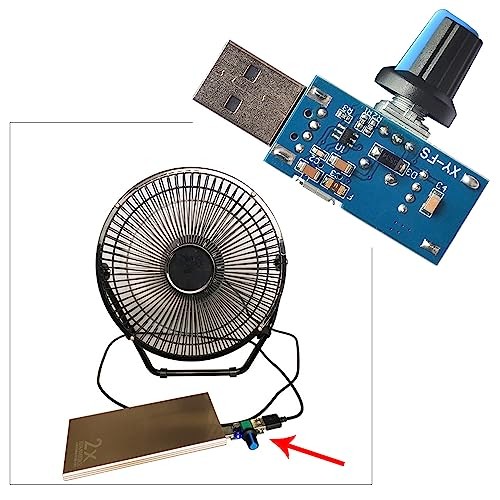 2 Pack USB Fan Controller Stepless Speed Regulator Air Volume Cooling Governor