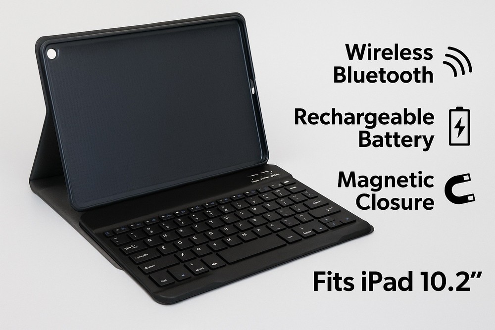 Wireless Bluetooth Keyboard Case for iPad 10.2 - 7th 8th 9th gen”