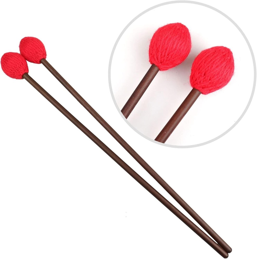Durable Medium Hard Yarn Marimba Mallets with Maple Handle for Percussion Lovers