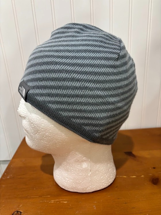 North Face Stripped Winter Beanie Blue