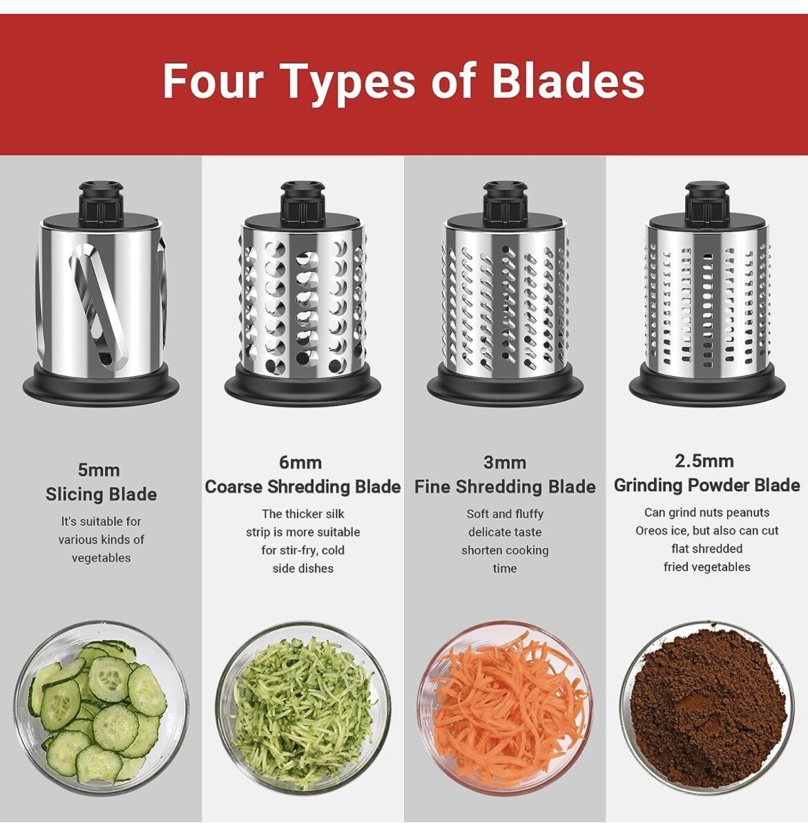 Stainless Steel Slicer Shredder Attachment for KitchenAid Stand Mixer