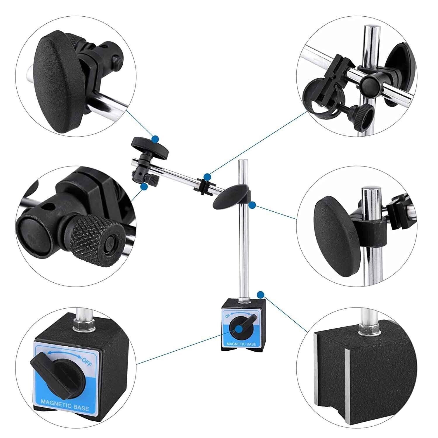 (2) Magnetic Base Fine Adjustment Holder for Dial Test Indicator 132lbs Force