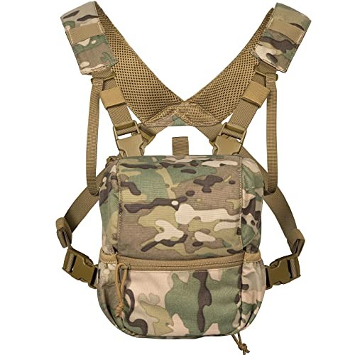 Binocular Harness, Adjustable Binocular Harness Chest Pack with Large Camo