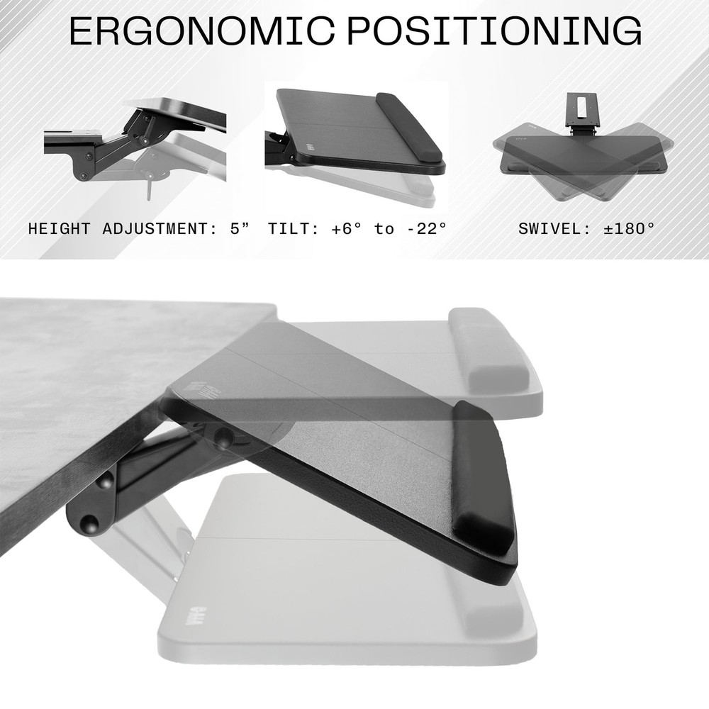 Adjustable Computer Keyboard & Mouse Platform Tray Ergonomic Under Table Desk...