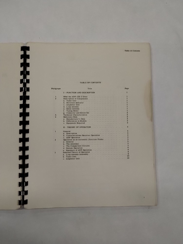 Motorola ADF-12E-2 Automatic Direction Finder Maintenance Manual