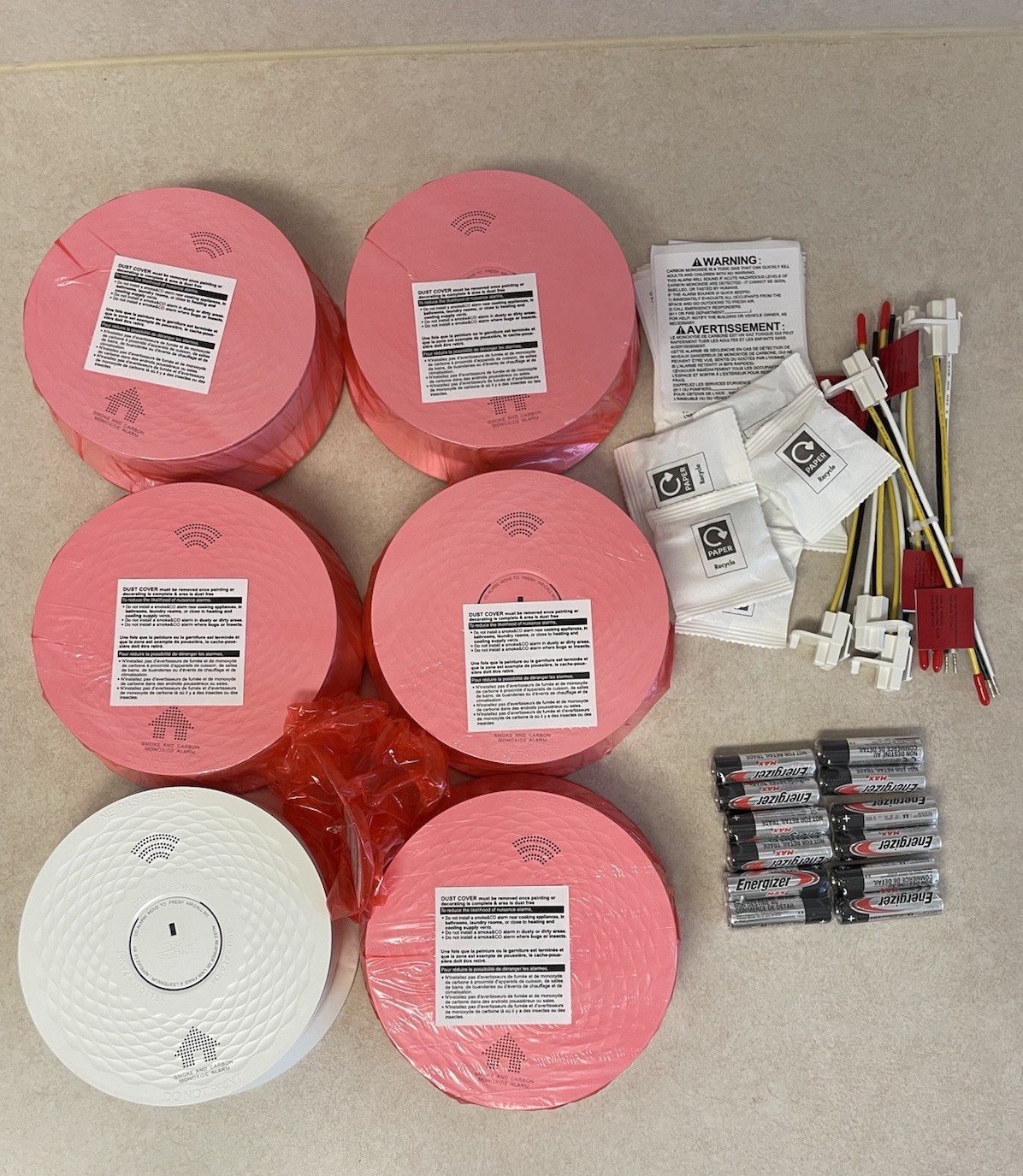 Siterlink ‎GS886F-C White 6pk Hardwired Interconnected Smoke Carbon Monox ALARM