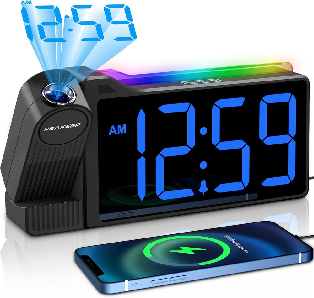 Sharp Electric Digital Alarm Clock LED Large Display Battery Backup Snooze