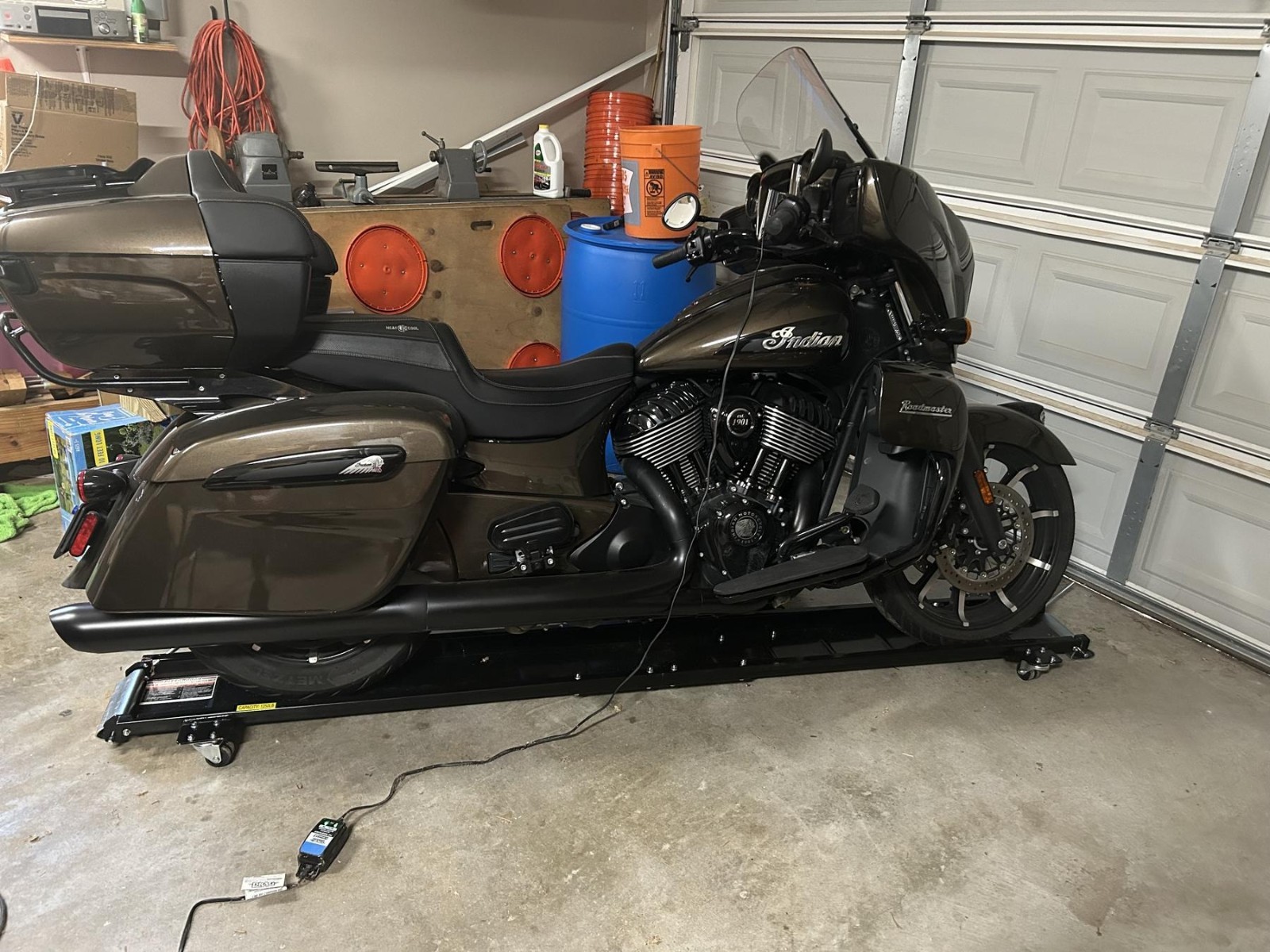 1250 lb Low Profile Motorcycle Dolly Heavy Duty Tilt Handles Garage Transport