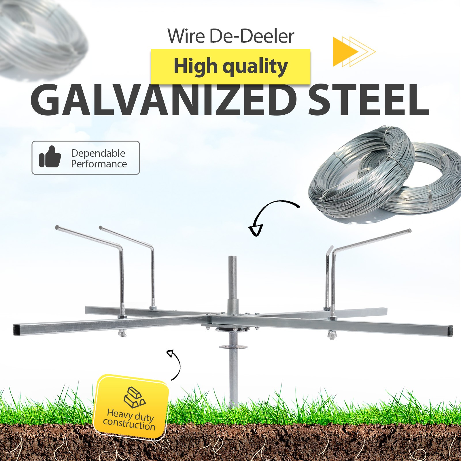 Spinning Jenny Fence Wire De-Reeler For Both High Tensile Other Fence Systems