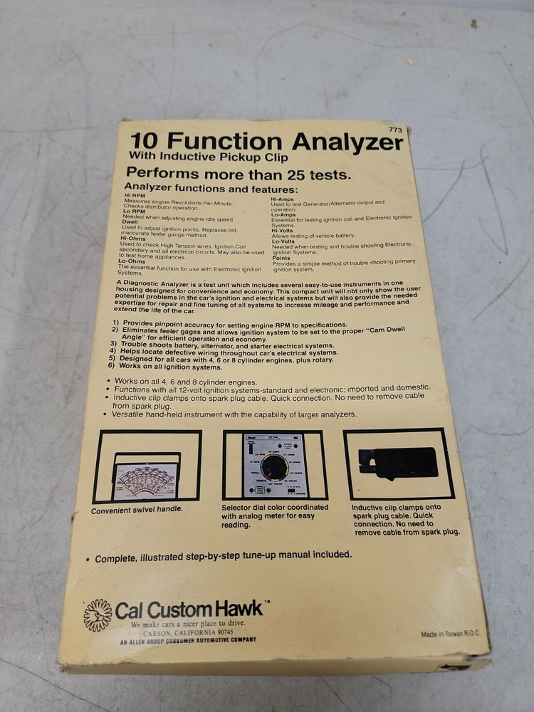 Hawk EZ Tune Diagnostic Analyzer 773. Performs More Than 25 Tests