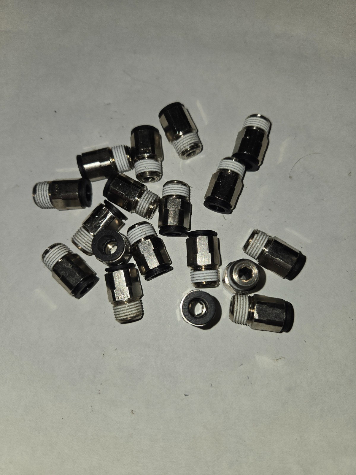 18 Unused Legris Push to Connect Fitttings 1/4" tube x 1/8" nptf