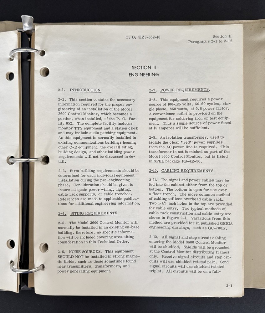 Radiation Inc Technical Manual Engineering Installation Tech Control Center 1961