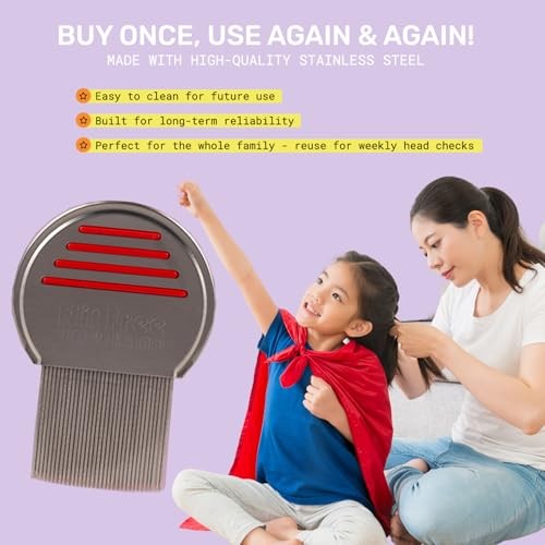 Terminator Comb for Easy & Comfortable Use - Ultimate Nit Free Comb for Lice &