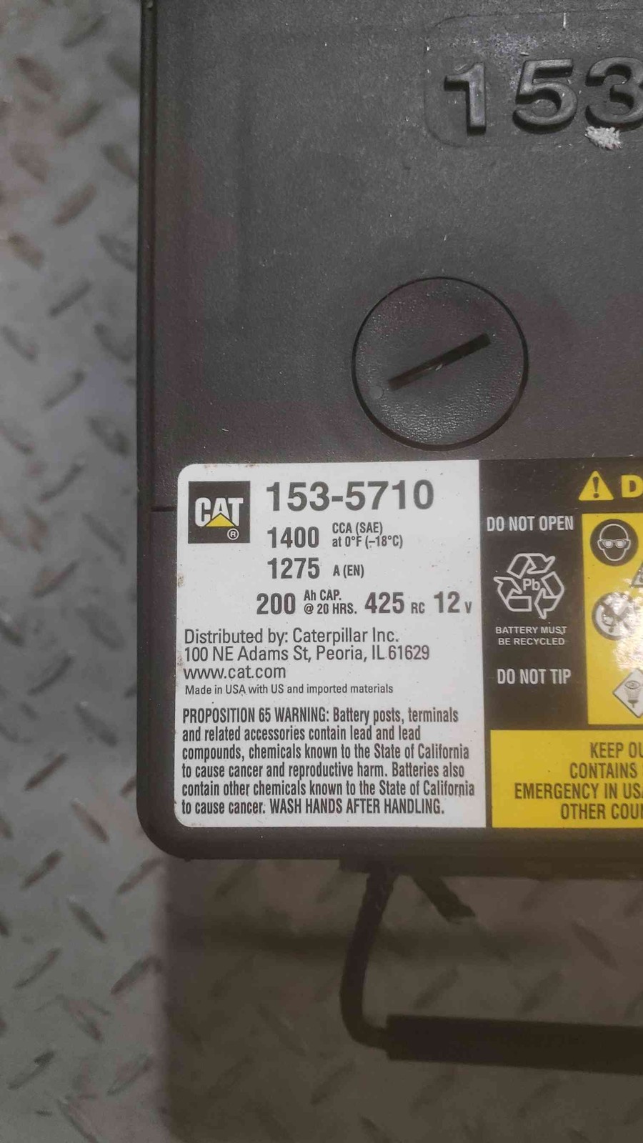 CAT 12V BATTERY 153-5710 1400CCA Generator Battery (SKU: 110965)