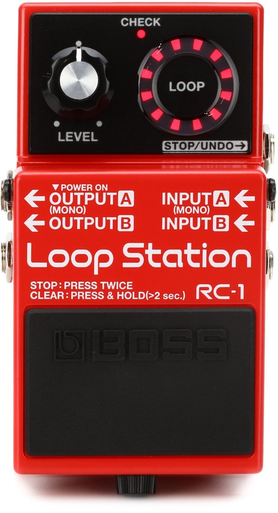 Boss RC-1 Loop Station Looper Pedal + Dunlop ECB003 Value Bundle
