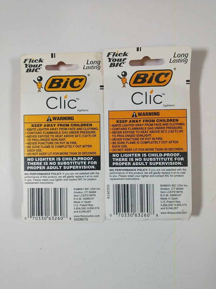 4 Bic Click Mini Lighters/ 2x 2pkg.