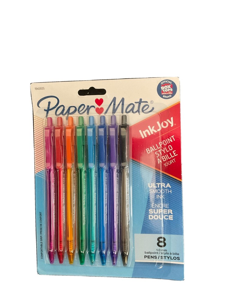 Paper Mate InkJoy 100RT Retractable Pens, Medium Point, Assorted Ink, 8 Pack
