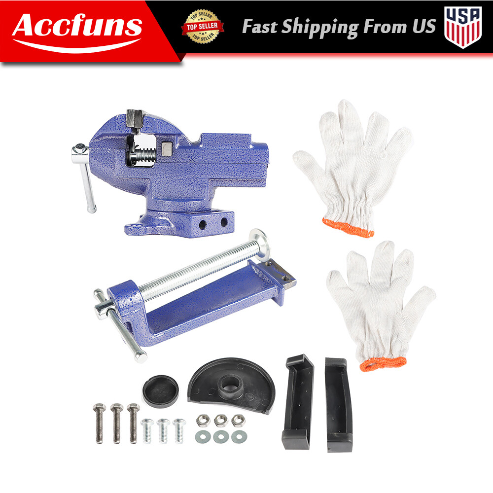 For Workbench 3.2" 2-In-1 Bench Vise Multi-Functional Portable 360° Swivel Base