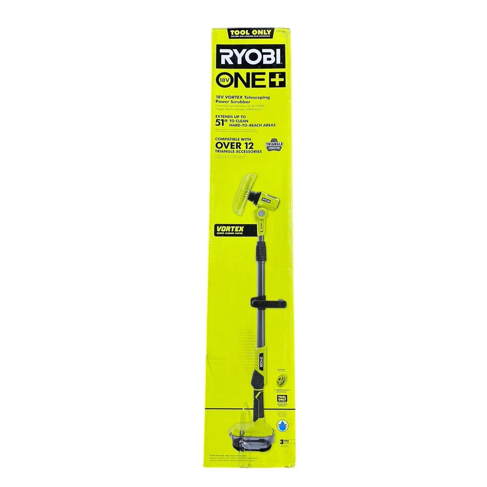RYOBI 18-Volt ONE+ Cordless Telescoping Power Scrubber P4500 (Tool Only) - New