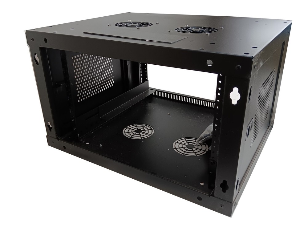 As-4030-05 - 06u Custom Stacking Cube Wall Mount Cabinet - Black