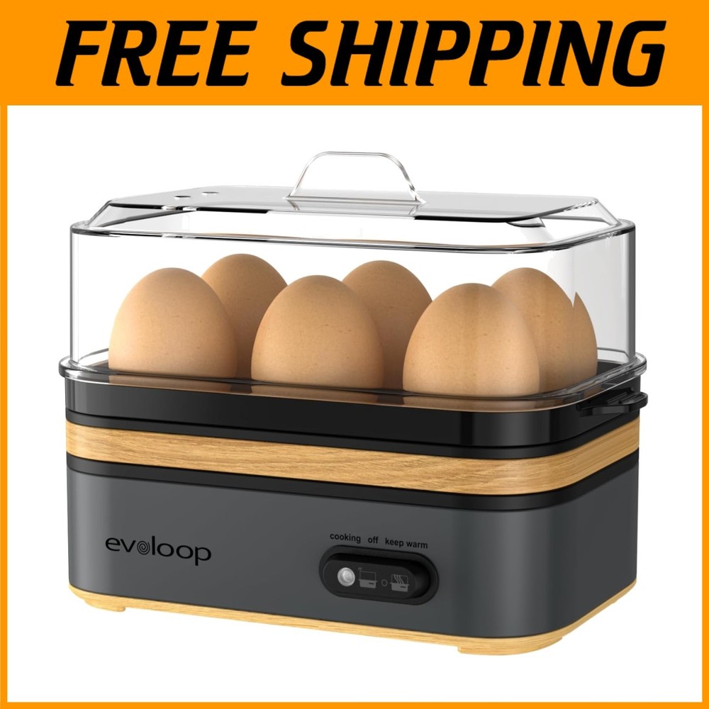 6-Egg Electric Egg Cooker - Rapid Boiling & Poaching Options