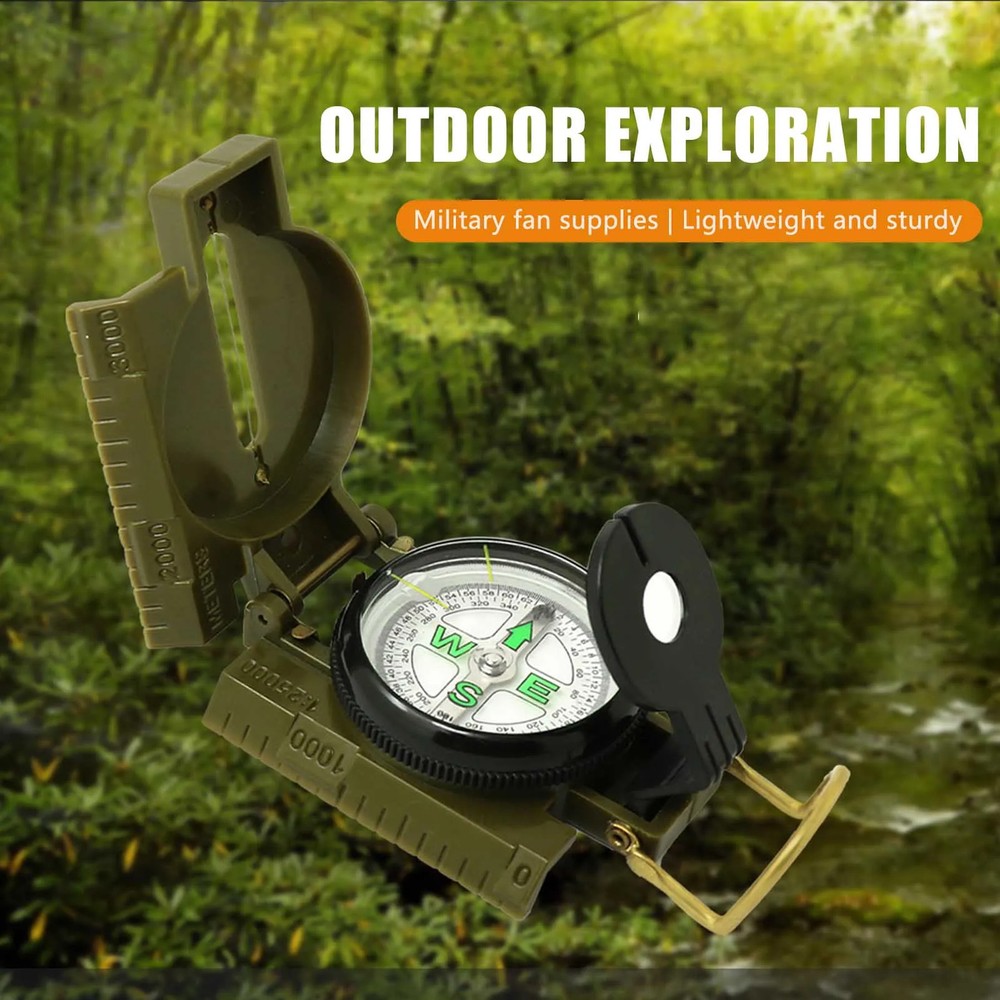 Multi-functional Portable Compass Phosphorescent Lensatic Compass for Hiking