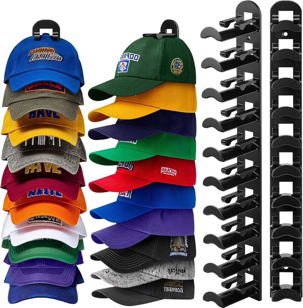 2 Pack Hat Organizer Hat Holder Storage Wall Mount Rack Display