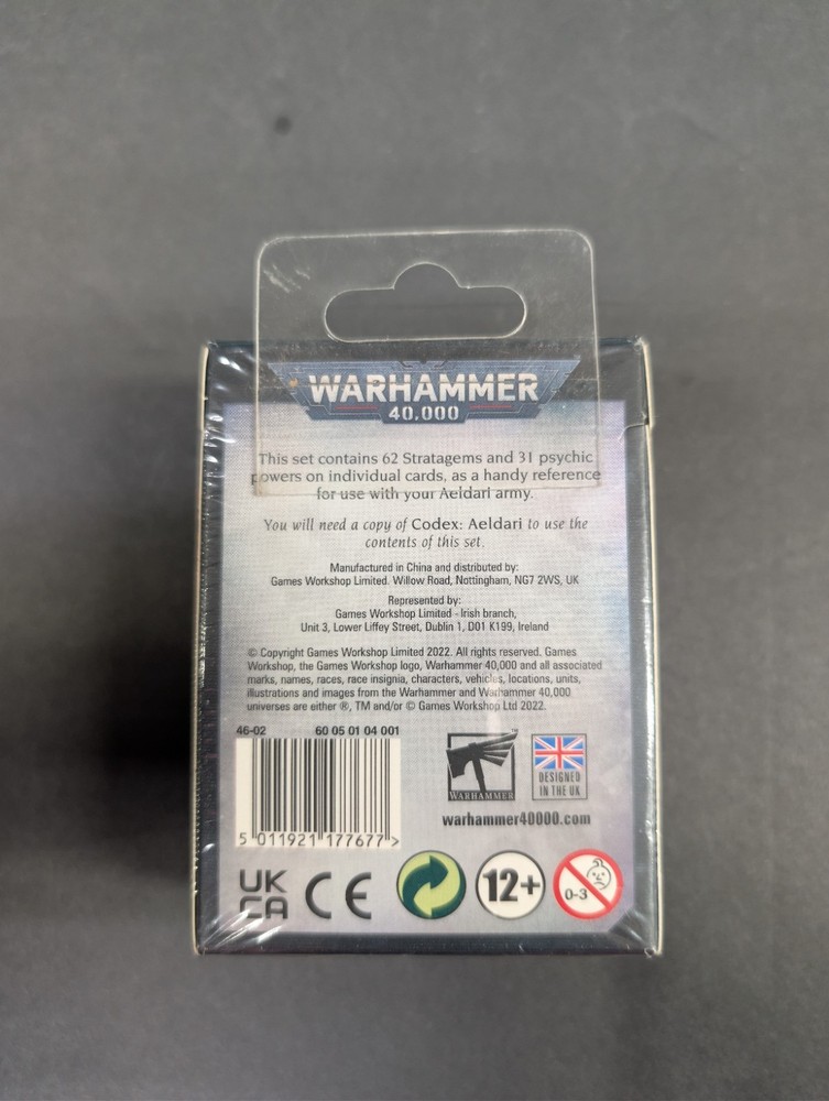 Games Workshop Warhammer 40K Aeldari Datacards New Sealed