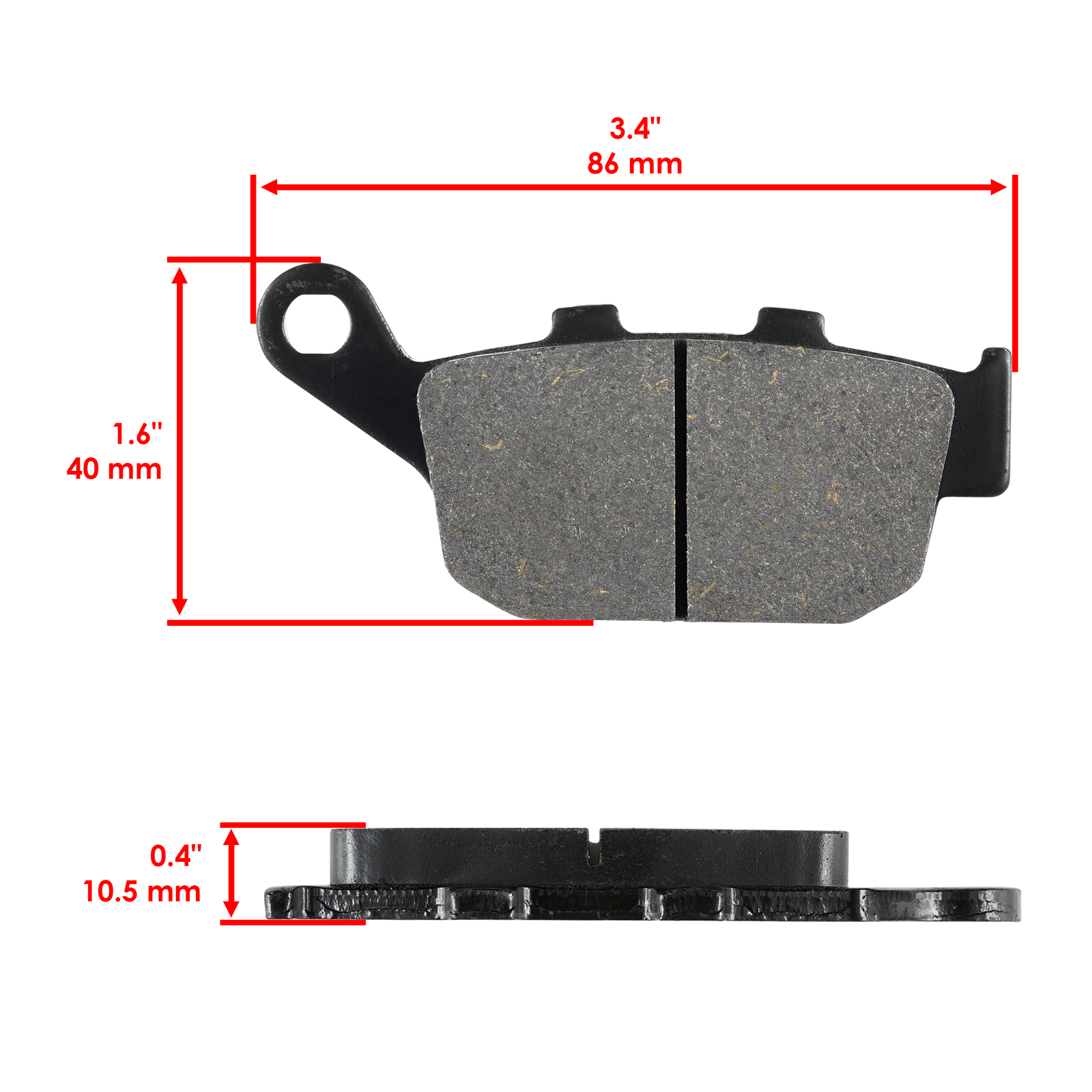Caltric Front and Rear Brake Pads for Honda CBR500R CBR500RA ABS 2013-2024