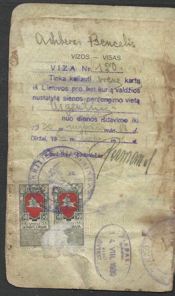 CONSULAR, 5 STAMPS ON DUCUMENT, 1932
