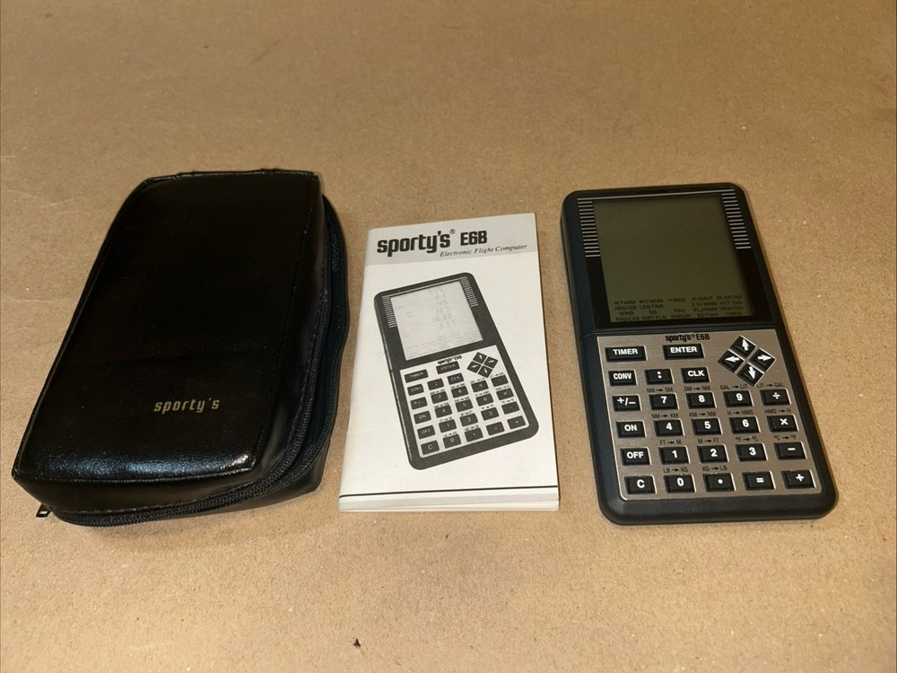 Sporty’s E6B Electronic Flight Computer w/ Case & Manuals Tested Pilot