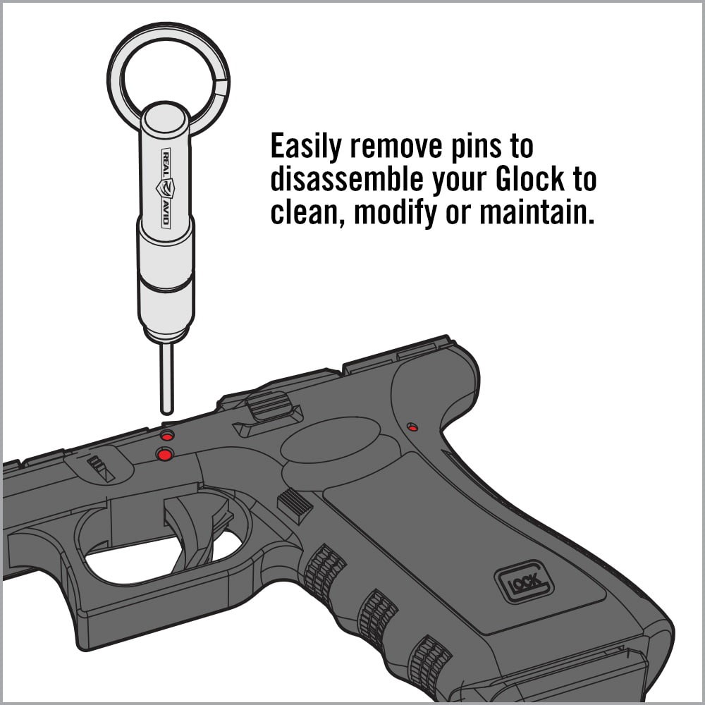 Real Avid 2-in-1 Tool For Glock Disasembly & Front Sight, AVGLOCK21 Sight Tool