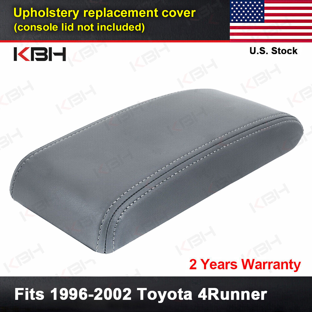 Fits 1996-2002 Toyota 4Runner Center Console Lid Armrest Leather Cover Trim Gray