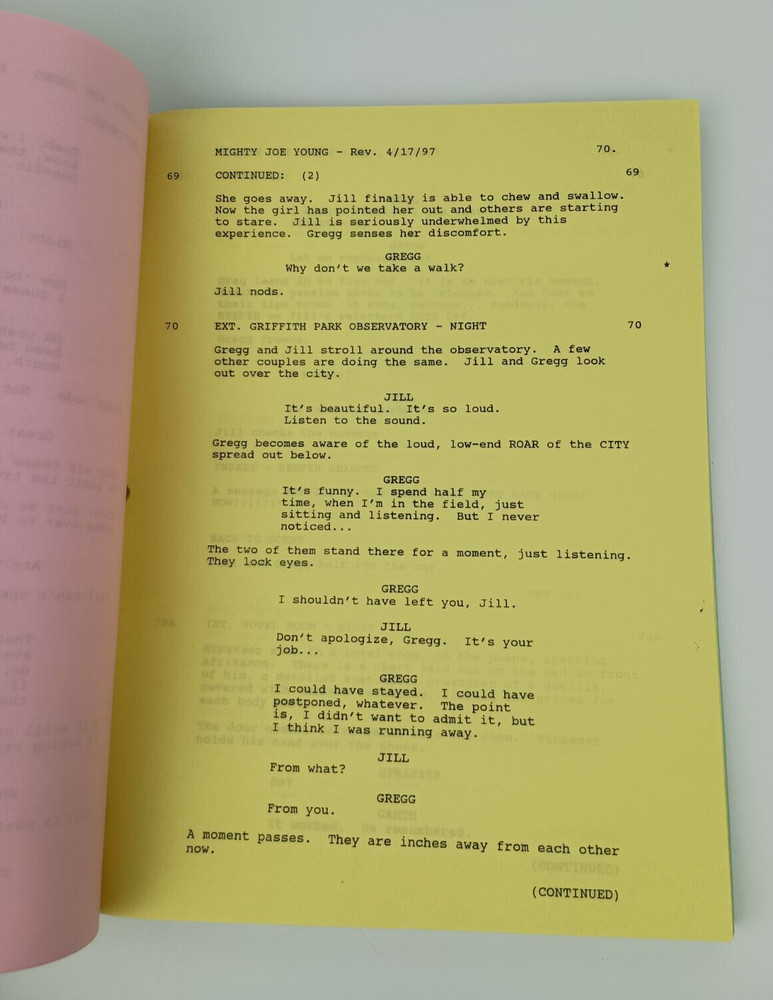 Mighty Joe Young Original Script with multiple revision page colors