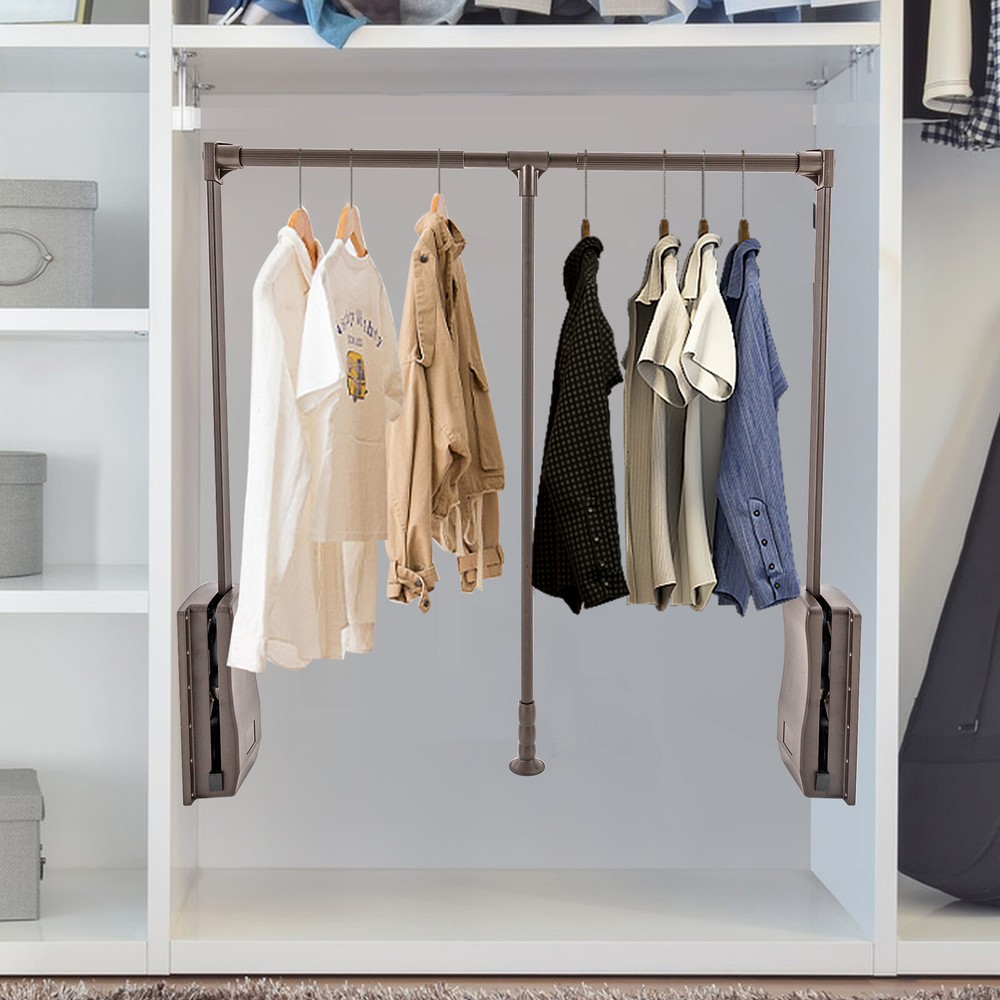 35-47 " Adjustable Closet Rod Closet-Mounted Simple Pull Down Clothes hanger