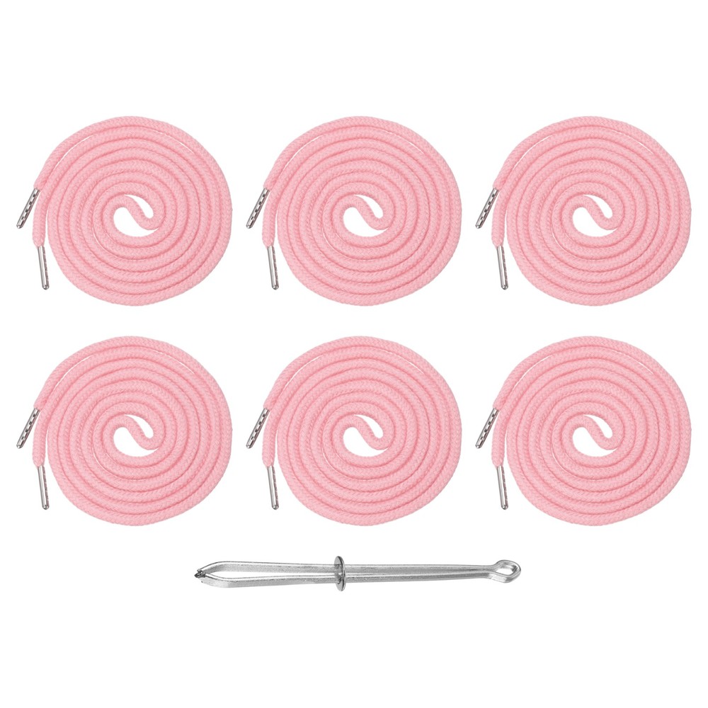 6 Pcs Hoodie Strings Drawstring Cords with Easy Threader (Light Pink)