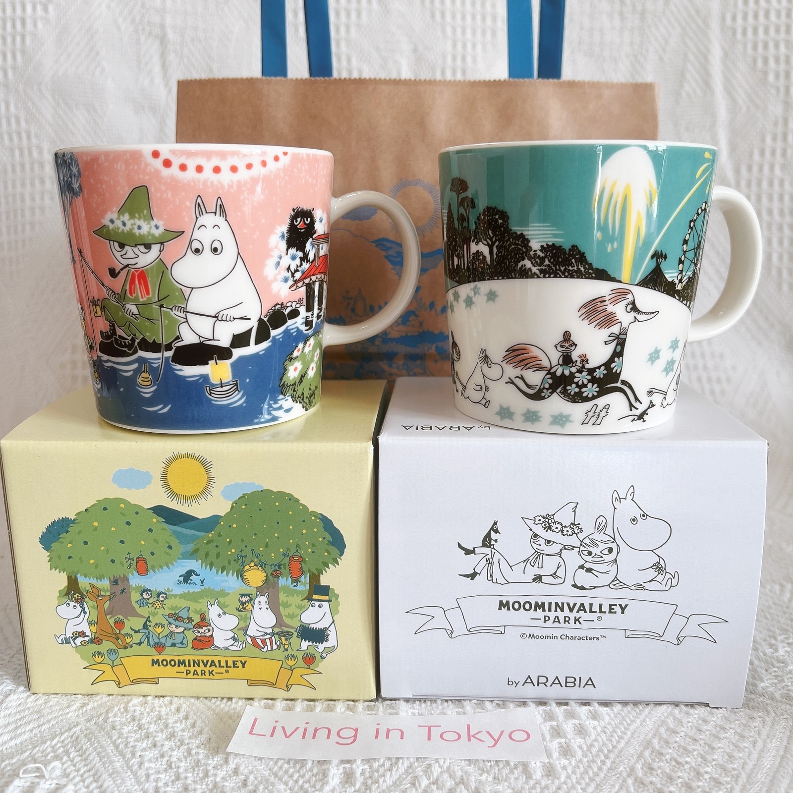 Moomin ARABIA Mug 2pcs Set Simple Joy 2026 & Park 2023 Limited w/ Bag -Fast Ship