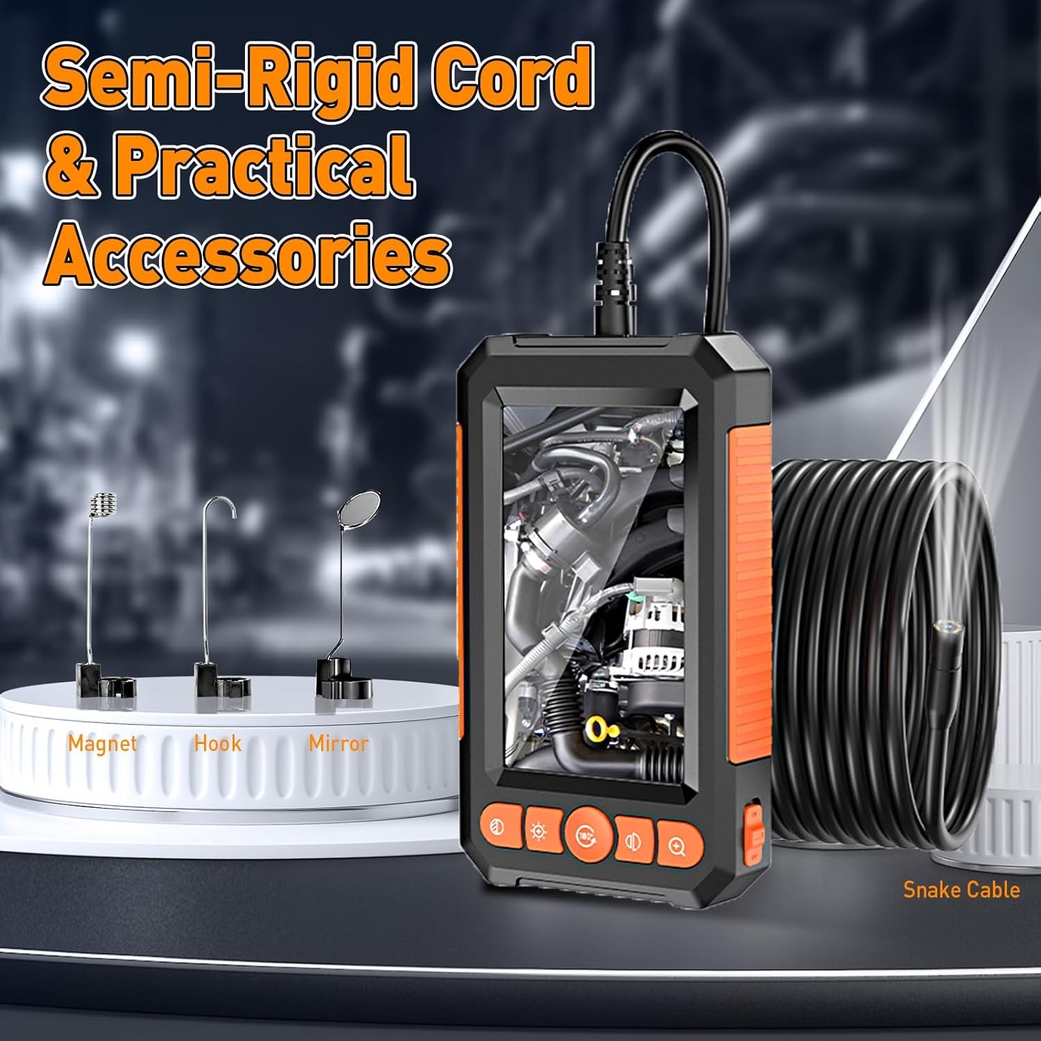 1080P LED Handheld Industrial Endoscope Borescope 8mm Inspection Snake Camera