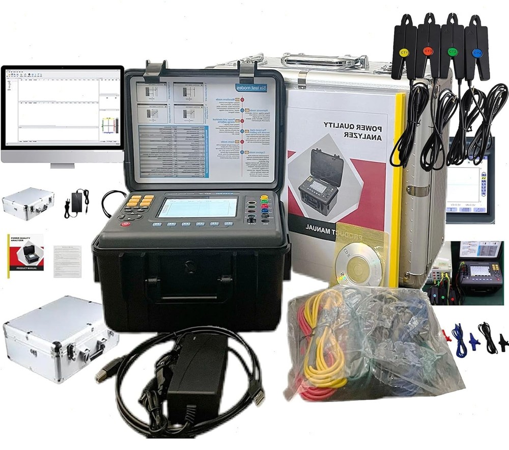 Power Quality Analyzer with USB Interface AC Current Clamp Range 10mA~10.0A