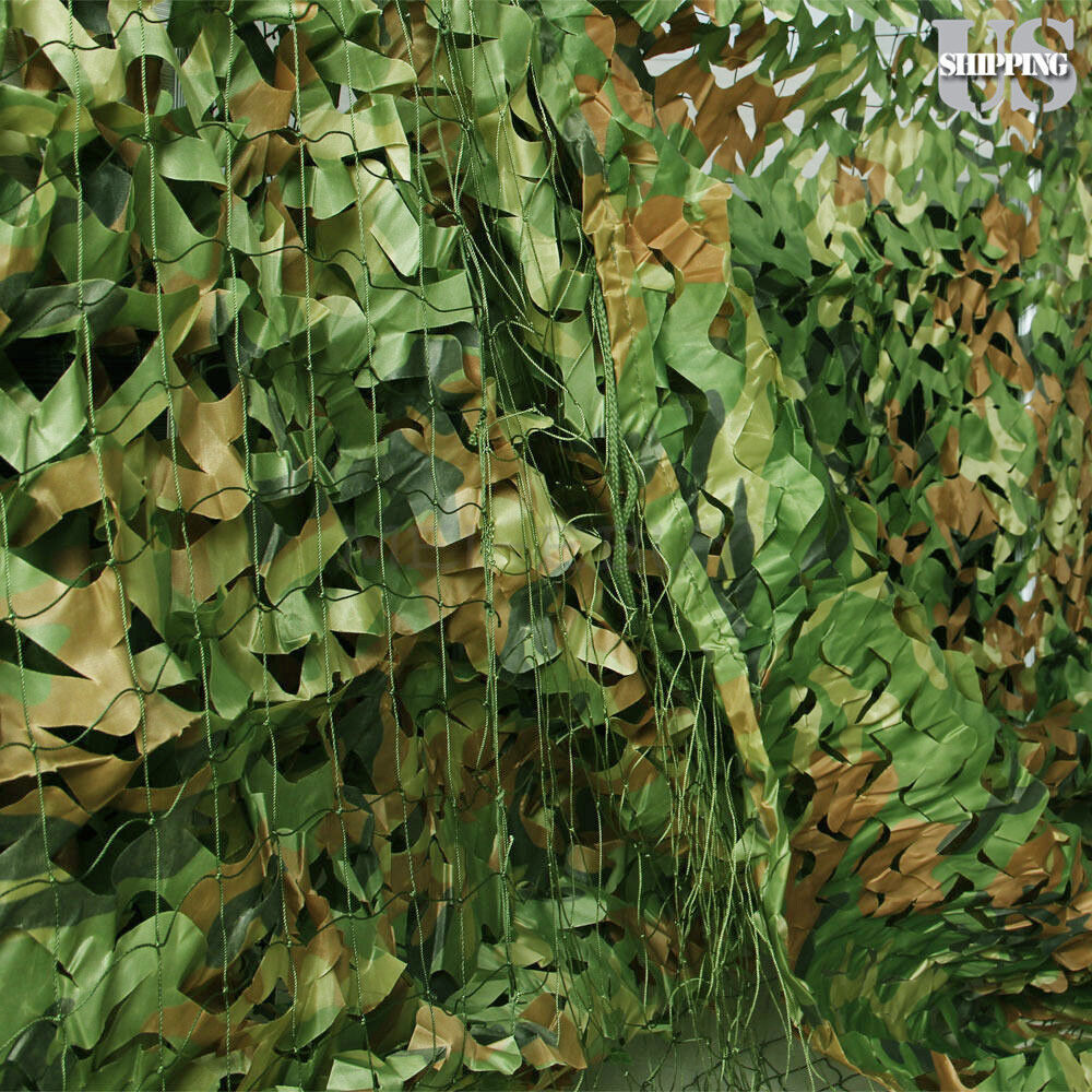 13-26Ft Military Woodland Camouflage Netting Cutable Camo Net Camping Hunting