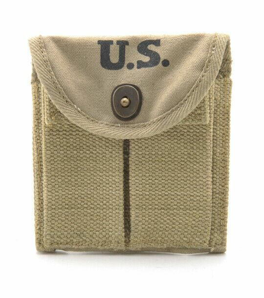 USGI WW2 .30 M1 CARBINE SLING, OILER, & BUTTSTOCK POUCH KHAKI Dated 1942