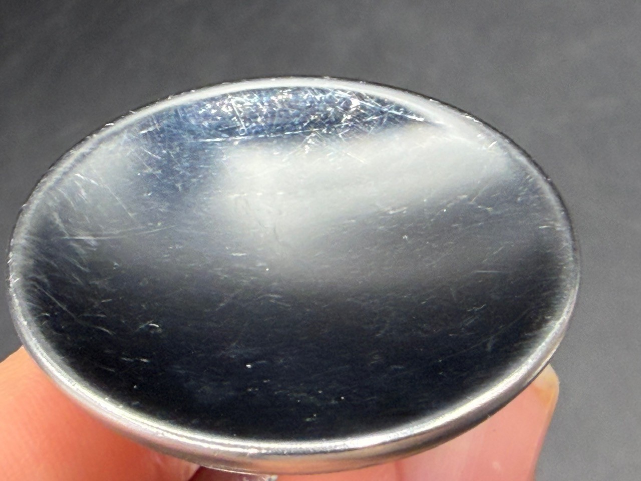 3 Vintage Chrome Concave Round Pull Knobs w/ Matching Backplates & Screws.