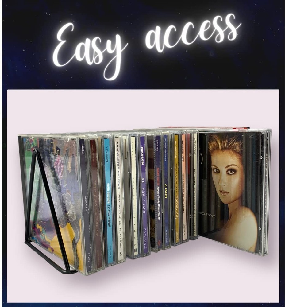 CD Storage Rack Organizer Stand - Compact Disc Holder Display Shelf for CDs, ...